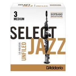 Caja 10 cañas D'ADDARIO Select Jazz Unfiled para Saxofón Soprano