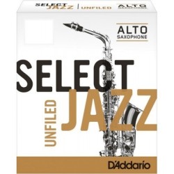Caja 10 cañas D'ADDARIO Select Jazz Unfiled para Saxofón Alto