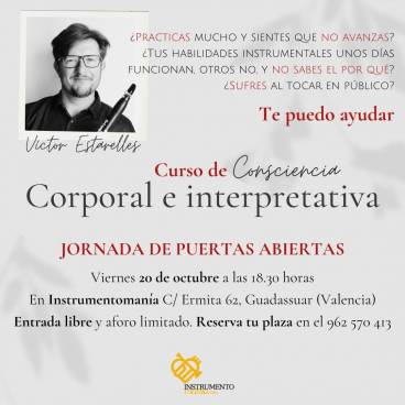Jornada puertas abiertas del Curso de consciencia corporal e interpretativa con Víctor Estarelles